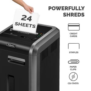 Fellowes Шредер за унищожаване на документи Powershred 225i, 100% Jam Proof, Strip-Cut