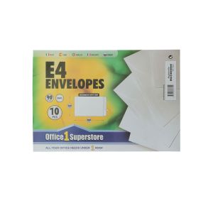 Office 1 Плик, E4, 280 x 400 mm, хартиен, със самозалепваща лента, бял, 10 броя