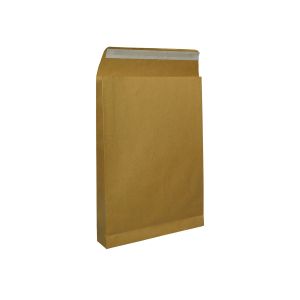 Office 1 Плик, B4, 250 x 353 mm, хартиен, с разширение, със самозалепваща лента, кафяв, 10 броя