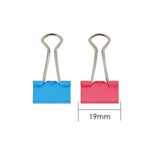 Foska Щипки за пари, 19 mm, цветни, 32 броя в буркан