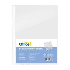 Office 1 Джоб за документи, A4, 160 µm, кристал, 10 броя