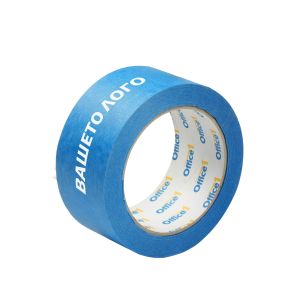 Тиксо, хартиено, 48 mm х 40 m, UV, синьо, с два цвята печат