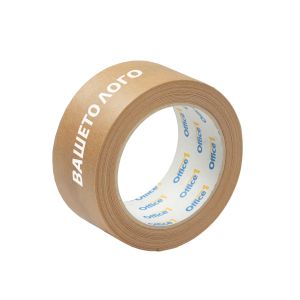 Тиксо, хартиено, 48 mm х 40 m, кафяво, с два цвята печат