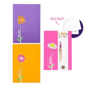 Комплект бележници Trendhaus Good Feelings, 3х32л