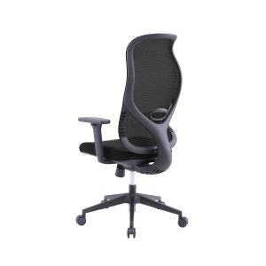 Ергономичен стол RFG STAR HB, дамаска и меш, Synchronous механизъм, до 150 kg, черна седалка, сива облегалка