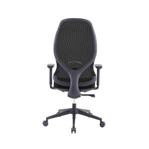 Ергономичен стол RFG STAR HB, дамаска и меш, Synchronous механизъм, до 150 kg, черна седалка, сива облегалка