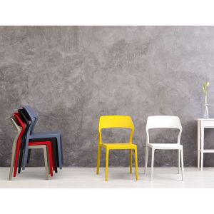 Градински стол RFG Snow, пластмасов, до 120 kg, тъмносив