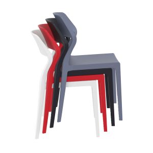 Градински стол RFG Snow, пластмасов, до 120 kg, тъмносив