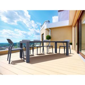 Градински стол RFG Snow, пластмасов, до 120 kg, тъмносив