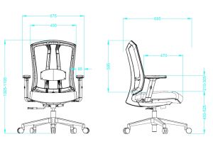 Ергономичен офис стол RFG Primo W, дамаска и меш, Multi-function механизъм, до 130 kg, син