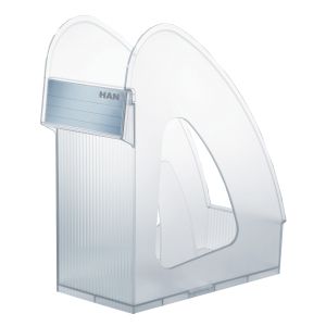 HAN Вертикална поставка Galaxy, двойна, с разделител, прозрачна