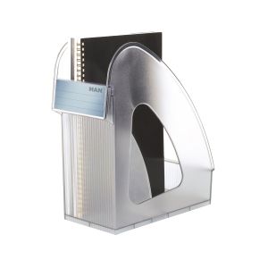 HAN Вертикална поставка Galaxy, двойна, с разделител, прозрачна