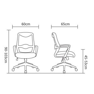Офис стол RFG Sven W, дамаска и меш, Tilt механизъм, до 120 kg, черен