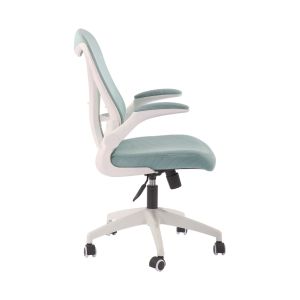 Офис стол RFG Jolly White W, дамаска и меш, Tilt механизъм, до 120 kg, син