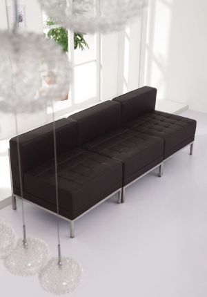 Табуретка RFG Neo, квадратна, екокожа, 700 х 700 х 450 mm, черен