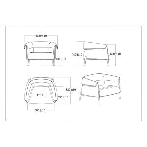 Фотьойл RFG Megan, текстил, метална основа, сив