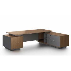 Бюро RFG Parma, 2800 х 2050 х 760 mm, ПДЧ 50 mm, орех и перлен графит