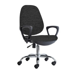 Ергономичен стол RFG Presto Chrome, текстил, до 130 kg, сив меланж