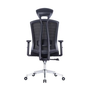 Ергономичен офис стол RFG Primo Lux Chrome HB, дамаска и меш, до 130 kg, черен