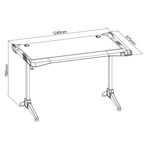 Бюро RFG Hero Pro, геймърско, 1240 х 675 х 780 mm