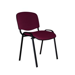 Посетителски стол Iso Black, текстил, метална основа, до 120 kg, бордо