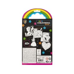 Moxy Книжка за оцветяване Еднорог, неон, с 5 маркера, 40 листа