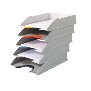 Durable Комплект хоризонтални поставки Varicolor, асорти, бели, 5 броя