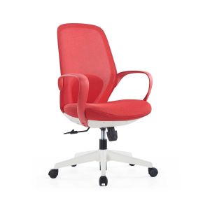 Офис стол RFG Egg W, дамаска и меш, полиамидна основа, до 130 kg, червен