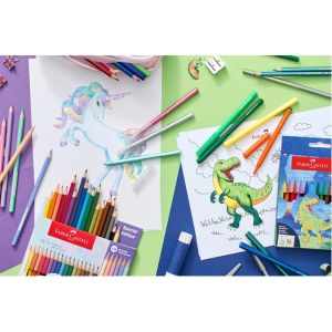 Faber-Castell Моливи Динозавър, 10 стандартни и 3 металикови цвята