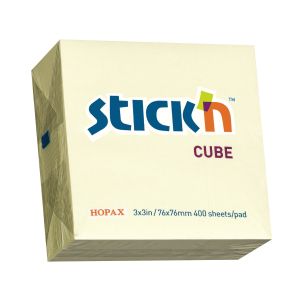 Stick'n Самозалепващи се листчета, 76 x 76 mm, пастелни, жълти, 400 листа