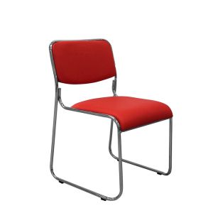 Посетителски стол RFG Axo M, екокожа, метална основа, до 120 kg, червен, 5 броя в комплект