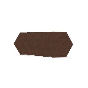 Акустично пано Narbutas Pet, шестоъгълник, 173 х 200 х 9 mm, PET филц, 5 броя, цвят кестен