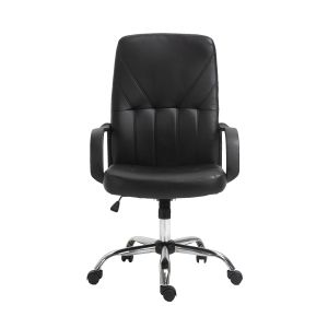 Директорски стол Mega Chrome, екокожа, Tilt механизъм, до 130 kg, черен