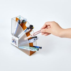 Sworld Поставка за химикалки, с 4 отделения, жълта