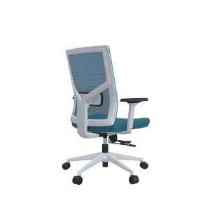 Ергономичен стол RFG Snow W, дамаска и меш, Multi-function механизъм, до 120 kg, светлосиня седалка, светлосиня облегалка