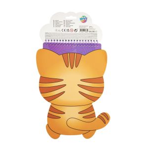 Moxy Книжка за оцветяване, с форма на котка, с 6 молива