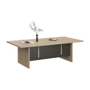 Заседателна маса RFG Milano, 2400 х 1200 х 750 mm, правоъгълен плот, ПДЧ 25 mm, светъл дъб и тъмносиво