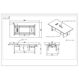 Заседателна маса RFG Milano, 2400 х 1200 х 750 mm, правоъгълен плот, ПДЧ 25 mm, светъл дъб и тъмносиво