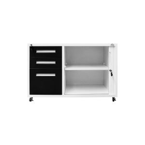 Контейнер RFG, с шкаф с ролетна врата, метален, 100 х 50 х 65 cm, графит и бяло