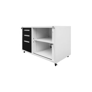 Контейнер RFG, с шкаф с ролетна врата, метален, 100 х 50 х 65 cm, графит и бяло