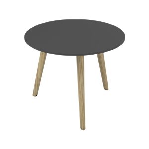 Ниска маса Narbutas Nova Wood, 700 x 700 х 480 mm, кръгъл плот, HPL плот светъл бук, дървени крака