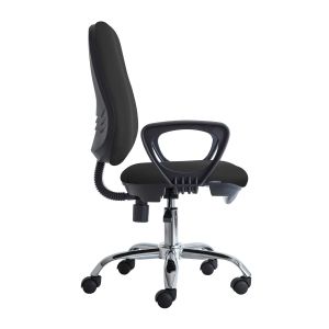 Ергономичен стол RFG Presto Chrome, екокожа, до 130 kg, черен