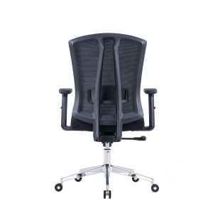 Ергономичен стол RFG Primo Lux Chrome W, дамаска и меш, Multi-function механизъм, до 130 kg, черен