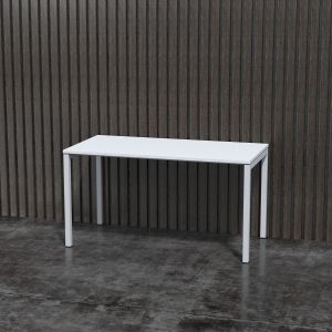 Бюро Narbutas Nova U, 1400 x 700 x 740 mm, бял меламин, бял метал, крак тип U