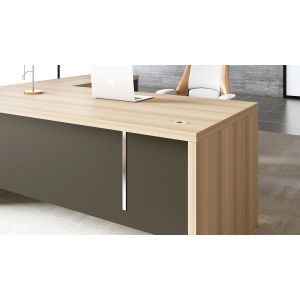 Бюро RFG Milano, 1400 х 700 х 750 mm, ПДЧ 40 mm, светъл дъб и тъмносиво