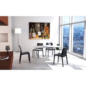 Градински стол RFG Milano, пластмасов, до 120 kg, тъмносив