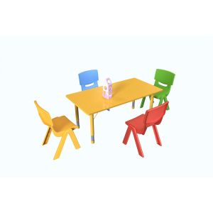 Детски стол RFG Chico, пластмасов, с облегалка, 41 х 35 х 62 cm, жълт