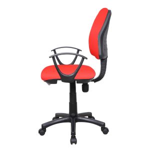 Офис стол Work@Smart, екокожа, до 120 kg, червен