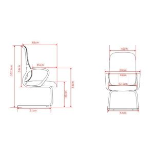 Посетителски стол RFG Mojito M, дамаска и меш, метална основа, до 120 kg, черен