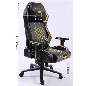 Геймърски стол RFG Game On, екокожа, Multi-function механизъм, метална основа, до 130 kg, черно-жълт